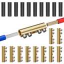 GKG 10PCS 10-6 AWG 10 8 6 Gauge Wire Connector Nut Kit - 80A Wire Splicing Quick Wiring Connection Terminals with Heat Shrink Butt, Waterproof Crimpless Brass Connector for Automotive Marine Solar