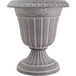 Arcadia Garden Products PL00CW Classic Traditional Plastic Urn Planter Indoor/Outdoor, 16" x 18", White Wash