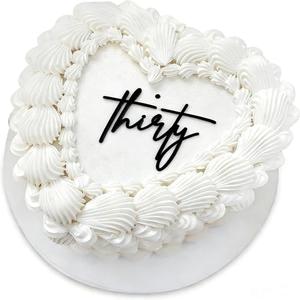 Acrylic Black Thirty cake Topper,Happy 30th Birthday Cake Decors,30 Years Old Party Decorations,30th Anniversary Party Decorations