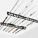 WIPHANY Pvc,Rubber,Steel Fishing Rod Racks Wall or Ceiling Fishing Rod/Pole Rack Holder Storage Hook Holds up to 12 Fishing Rods Wall Mounted for Garage Cabin and Basement