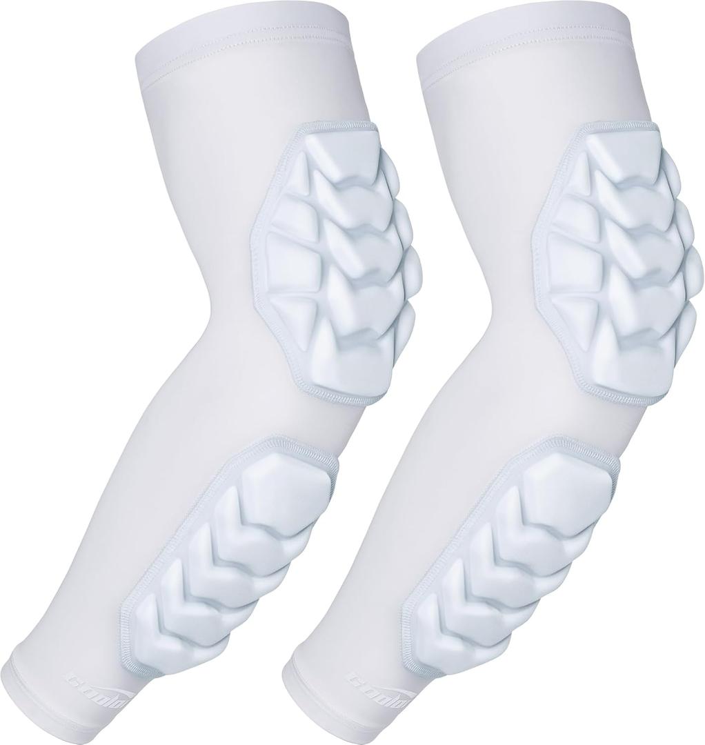 COOLOMG Football Arm Pads Padded Forearm Elbow Sleeves Protection Support for Basketball Volleyball 1 Pair