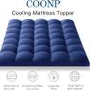 COONP Queen Mattress Topper, Extra Thick Pillowtop, Cooling Plush Mattress Pad Cover Bed Topper Protector with 8-21 Inch Deep Pocket (Navy Blue, Queen)