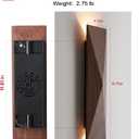 Modern Walnut Wood Wall Sconce Light, Iron Frame, 15.74x3.94 Inch, G4 Bulbs, Contemporary Wooden Wall Mount Lamp for Living Room, Bedroom, Hallway (Wooden Wall Sconce)