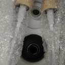 Sunrise Premium 16 OZ Thick White & Black Glass Soap Dispenser, Bamboo Pump with Tray 2 Pack, Hand and Dish Soap Dispenser Set for Bathroom with 6 Waterproof Labels