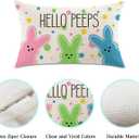 Easter Throw Pillow Covers 12x20 Inch Hello Peeps Bunny Decor Linen Cushion Case Decorations for Sofa Couch (Double Sided Printed)