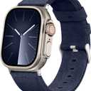 2 x Bandsie Leather Band Compatible with Apple Watch Ultra 3/Ultra 2/Ultra Band 49mm 46mm 45mm 44mm 42mm for Men, Vintage Genuine Suede Leather Wristband Strap for iWatch Series 11 10 9 8 7 6 5 4 SE 3 2 1