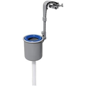 Flowclear Pool Wall Mounted Automatic Pool Surface Skimmer for Above Ground Pools with 530 Gallon and Above Filter Pumps, White/Blue