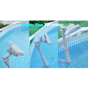 Pool Fountain Waterfall for Above Ground/Inground Pools, Auto-Swing Wide Spray Sprinkler Fountain, Adjustable Height 16-23", Swimming Pool Accessories for Relaxation & Water Cooling, Pool/Spa Decor