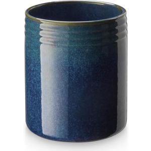 DOWAN 7.2" Kitchen Utensil Holder, Extra Large Farmhouse Utensil Holders for Countertop, Ceramic Utensil Crock, Anti Slip Cork Bottom (Multicolor)