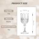 7OZ Plastic Wine Glasses, Reusable Vintage Goblets Unbreakable Drinking Glasses Crystal Water Cups Champagne for Wedding, Parties (24, Clear), Small