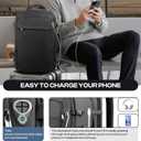 Carry on Backpack for 1-10 Days Trips, Extra Large 40L-50L Travel Backpack TSA Approved, Expandable Laptop Bagpack, Water Resistant Bag Compatible with 17.3 inch Laptops, Black