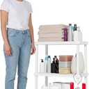 IRIS USA 3-Shelf Light Duty Plastic Storage Shelves, 150lb Capacity, 33" H x 24" W x 12" D, Medium Modular Shelving Unit Storage Organizer for Bathroom, Laundry, Garage & Home, Storage Rack - White, 3 Tier | 12"D x 24"W x 33"H