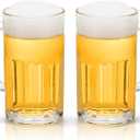 COKTIK 2 Pack Heavy Large Beer Glasses with Handle - 20 Ounce Glass Steins, Classic Beer Mug glasses Set