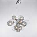 APLampara Mid Century Modern Chandelier 13-Light Sputnik Gold Pendant Lighting Fixture with Amber Shade for Dining Room, Kitchen Island, Bedroom, Living Room
