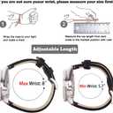 Ritche Christmas Gift Quick Release Leather Watch Bands Genuine Leather Watch Strap for Samsung Galaxy Watch 6 Band Classic 43mm 47mm 40mm 44mm 18mm, 20mm or 22mm for Men and Women, White Elephant Gifts, Stocking Stuffers for Men (Black/ Red Stiching/ Silver)