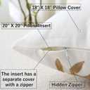 AkiiGer Embroidered Throw Pillows with Inserts, 18" x 18", Flower Cluster