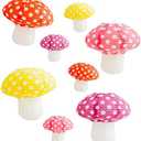 8PCS Mushroom Shaped Paper Lantern,Forest Jungle Wonderland Themed Party Decor,Mushroom Lantern Hanging 3D Foldable Paper Lanterns Decorative for Hanging Room Decor,Fairy Birthday Party Favorr