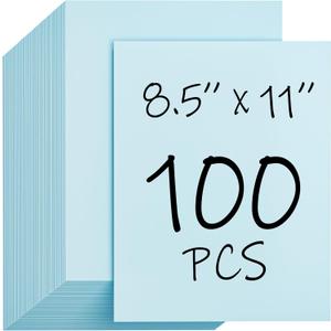 100 Sheets Blue Cardstock 8.5 x 11, 92lb/250gsm Colored Card Stock Printer Paper, Thick Cardstock Cover Stock for Invitations, Printing, Invitations, Cards