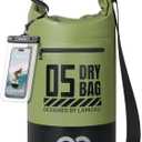 Lamicall Dry Bag Waterproof Backpack - [Zippered Pocket] 5L/10L/20L/30L/40L Roll Top Waterproof Bag with Water Proof Phone Pouch, Floatable Drybag for Swimming, Boating, Kayaking, Camping, Beach (Green)