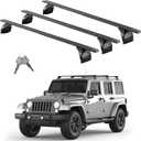 Tuyoung Roof Rack Cross Bars Wrangler - 330 lbs Lockable Crossbars 3PCS Fit for Jeep Wrangler JK JL Gladiator JT 2007-2026 with Metal, 2 & 4 Door Heavy Duty Aluminum Rooftop Kayak Luggage Racks