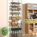 Moforoco Over The Door Pantry Organizer, Pantry Door Organizer Shelves, Kitchen Organizers and Storage, Hanging Basket Wall Spice Rack Seasoning Shelves, Laundry Room Bathroom accessoriesBlack