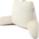 Reading Pillow with Adjustable Memory Foam,Adult Backrest with Arms, Back Pillow for Sitting in Bed with Washable Cover- Large, Purpule (Purple)