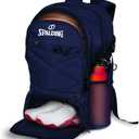 Spalding Basketball Backpack Sports Bag | Large Black Backpack with Shoe and Ball Compartment | Gifts for Basketball Players (Blue)