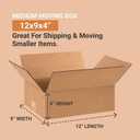 BOX USA Shipping Boxes Medium 12"L x 9"W x 4"H 25-Pack - Corrugated Cardboard Box for Moving, Mailing, Packing, Packaging and Storage