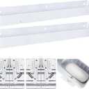 Umigy 2 Pack 24" Kitchen Sink Tip Out Tray, False Drawer Front Flip Tray with Hinges & Clips, Sink Sponge Soap Organizer for Kitchen Bathroom, White