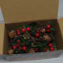 FUNPENY Christmas PineCones String Lights, 6.56Ft 20 LED Pine Needles Red Berries Fall Light Garland, Indoor Outdoor Decor for Thanksgiving Christmas Autumn Themed Party Decorations