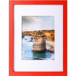 wyooxoo 9x12 Picture Frame Made of Solid Wood Photo Frame Display Pictures 6x8 with Mat or 9x12 Without Mat Colorful Frame For Table top Display or Wall, Red, 1 Pack