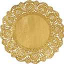 Phantomon 200 Pcs 12 Inch Gold Lace Paper Doilies  Disposable Gold Foil Placemats for Cakes, Dessert Display, Dining Table, Weddings, Birthday Parties (Gold, 12 Inch)