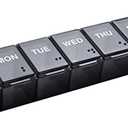 EZY DOSE Weekly 7-Day Pill Organizer, X-Large Vitamin and Medicine Box, Spacious Compartments for Pills and Supplements, Durable Black Design, Easy-Open Lids, Perfect for Home and Travel Use