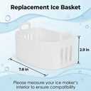 Replacement Ice Basket Compatible with Magic Chef & for Frigidaire Countertop Ice Makers - Durable Storage Bucket, Direct Fit Spare Part, No Assembly Required (White)