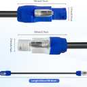 PowerCon Power Cable AC PowerCon Input to Output 12AWG 3 Pin Power Extension Cable for LED Screen Beam Moving Head Light, Stage Light Power,Audio Video Equipment and More-10FT
