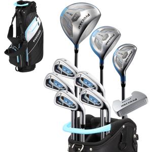 Precise AMG Complete Womens Golf Clubs Set, Includes Driver, Fairway, Hybrid, 6-PW Irons, Putter, Stand Bag, 3 H/C's, Golf Clubs Women Right Handed, Regular & Petite Sizes