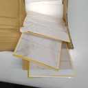 YOAEAILY Acrylic Gold Frames 5 x7, Slanted Back Gold Picture Frames Table Acrylic Sign Holder for Photos Wedding Table Numbers and Art Display with Removable Clear Sticky Dots,3 Pack