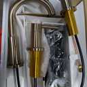 Delta Nicoli Brushed Gold Faucet 3 Hole, 8 Inch Widespread Bathroom Sink Faucet for Vanity, Push-Pop Drain Assembly, Champagne Bronze 35749LF-CZ