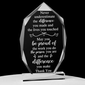 Yookeer Thank You Gift for Coworker, May You Be Proud of The Work Do Farewell Resigning Employee Appreciation Gift for Colleague Anniversary Acrylic Sign(Stylish Style)