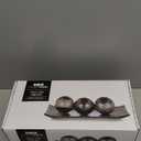 Creative Scents Dublin Brown Decorative Tray & Orb Set - 4-Piece Centerpiece for Living Room, Dining Room & Entry Table Decor