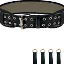 Heavy-Duty Padded Work Belt with D Rings,Tool Belt Fits Waists 31 To 49 InchesAdjustable Holds Most Tool Belt Pouches Green (3.5 inches)