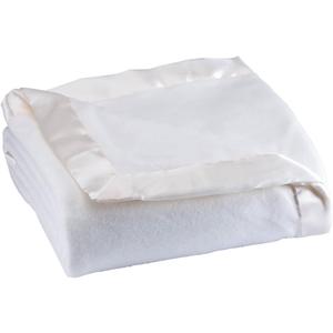 OakRidge Satin Fleece Blanket, Full/Queen, Twin or King Size 100% Polyester Lightweight Fabric and Cozy Satin Binding Edges in Tightly Folding Travel Blanket, White