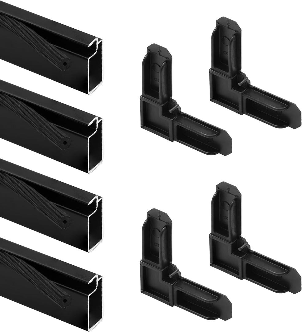Prime-Line PL 7791 Screen Frame Kit, 5/16 in. x 3/4 in. x 36 in., Aluminum, Matte Black Finish, Includes Vinyl Spline and Matching Plastic Square-Cut Corners (1 Kit)