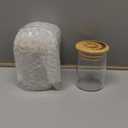 2 Packs Glass Storage Jar with Decorative Airtight Bamboo Lid Multi Use Container Glass Jar Set Kitchen Canisters Food Cereal Storage for Candy Cookie Coffee Tea, 1/8 oz