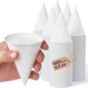 LITOPAK 400 Count 4.5 oz Snow Cone Cups, Paper Cone Cups for Water, Ice Cream, Shaved Ice, Candies