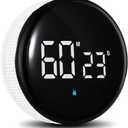 Magnetic Kitchen Timer, Digital Timer, USB-C Rechargable, Large LED Display, Count Down/Count Up Timer for Baking, Egg Timer, Gym Timer, Built-in Battery (White), MagTime1
