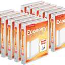 Cardinal Economy 3-Ring Binders, 1", Round Rings, Holds 225 Sheets, ClearVue Presentation View, Non-Stick, White, Carton of 12 (90621)