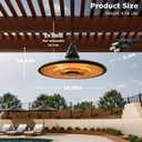 Hanging Heater, 1500W Outdoor Electric Patio Ceiling Heater with Remote Control, Infrared for Courtyard, Garage, Patio, Overheat & Tip-Over Protection, Waterproof, Black