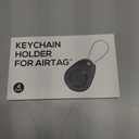 Waterproof AirTag Keychain Holder - 4 Pack Airtag Lock Case with Wire Cable Compatible with Apple AirTags, Ultra Durable Anti-Lost Protective Case with Keyring for Luggage, Backpack (Black)