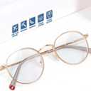 Round NearSighted Distance Glasses Women Men,Nearsighted Far Vision Driving Eyeglasses,Retro Myopia Wire Frame (Gold)